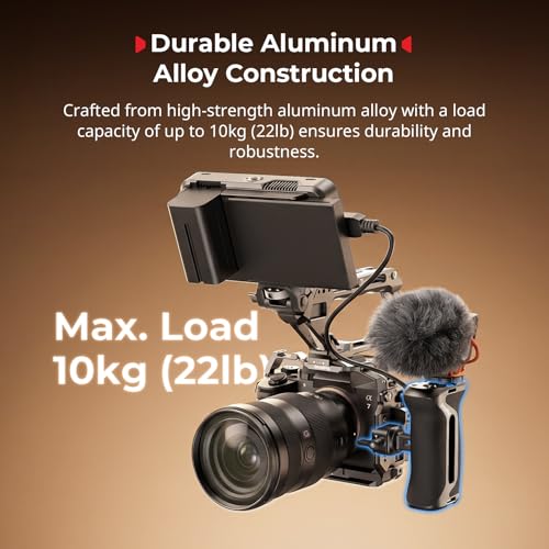 Image of SmallRig Aluminum Camera Side Handle with NATO Clamp, Universal Ergonomic Side Handgrip with 36mm Vertical Adjustment, NATO Rail Included