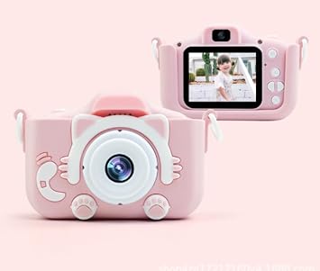 Digital Camera for Kids, Cute, Front and Rear 96 Megapixels, 1080P HD, Easy Operation, 64 GB Memory Card, 2.0 Inch IPS Screen, 8x Zoom, Shockproof, Childrens Camera, Cats, Lightweight, Portable, 850
