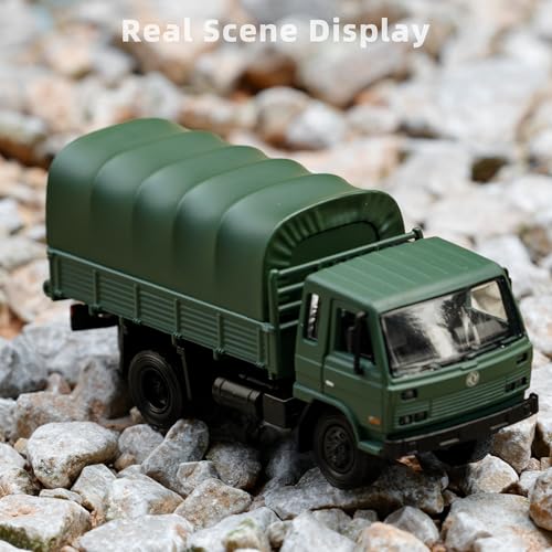 Risopen 1/64 Miniature Army Truck Model Army Transport Toy Vehicle Car Alloy Die-cast Metal Model Truck Model Military Car Model Collection or Gift for Adult Men Kid - Image 7