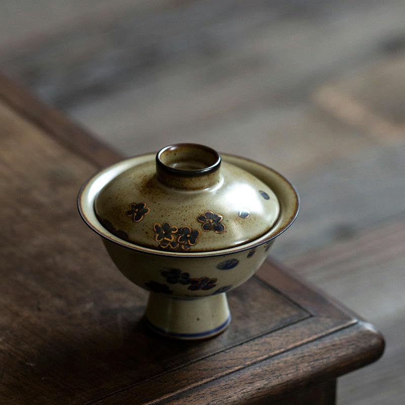 Zestaw do herbaty Chiński zestaw do herbaty, 100 ml 9 * 7,5 cm Retro Gaiwan Filiżanka Ceramiczna Kielich Ręcznie Malowane Ceramiczne Filiżanki do Herbaty Chińskie Do Na Prezent I Domu