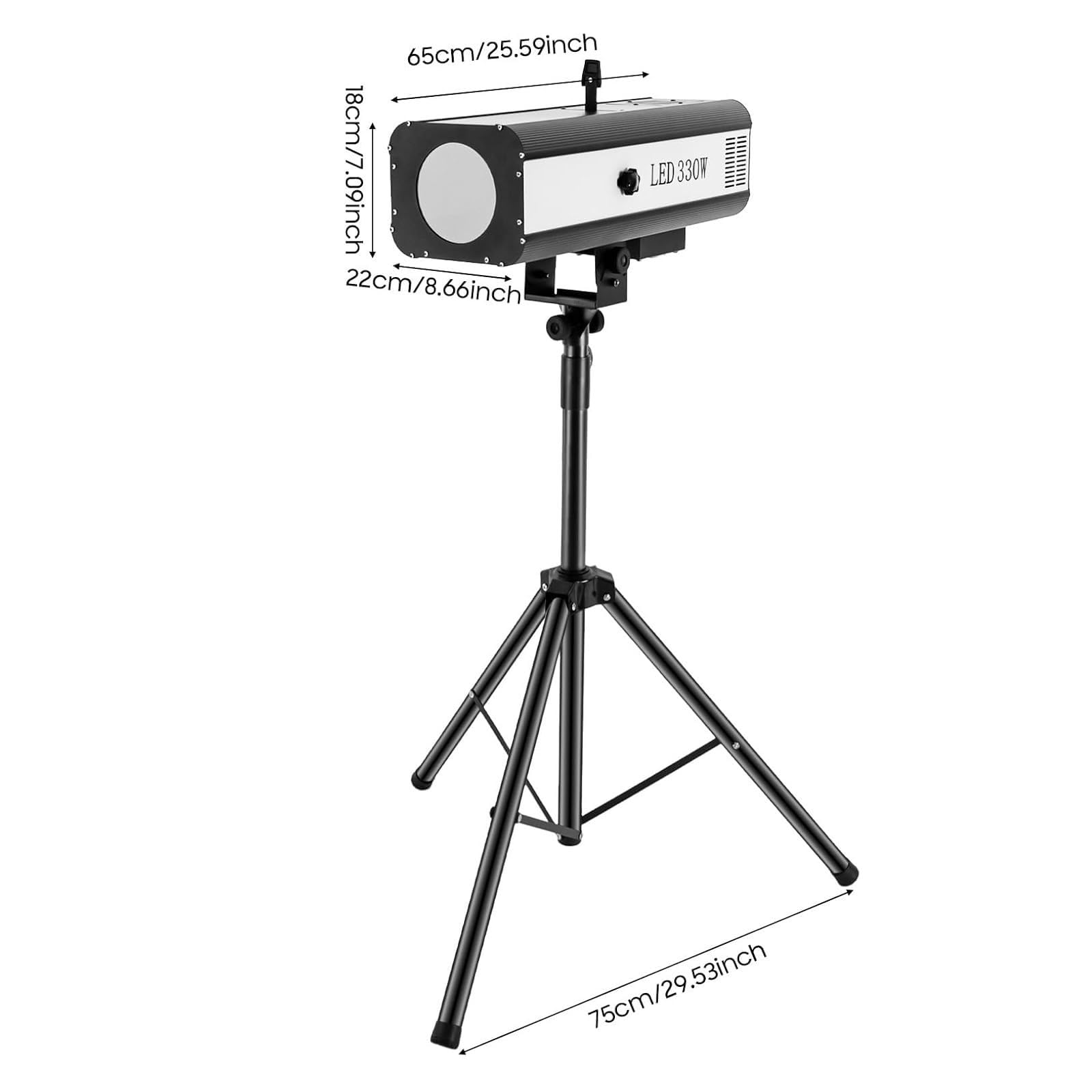 Reflektory LED z możliwością stosowania filtrów kolorów, z regulowanym statywem, idealne na imprezy, do teatrów, dyskotek, na imprezy i występy.