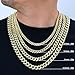 Nuragold 14K Real Yellow Gold Miami Cuban Lightweight Link Chain Necklace 16