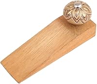 Vista 1 de Indian Shelf Tope de puerta de madera Cuña multicolor hecha a mano Tope de puerta floral para el hogar (5.5 in, 1 unidad)