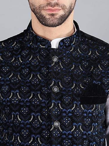 Image of Uri and MacKenzie Men's Silk Blend Kurta Pajama with Designer Ethnic Nehru Jacket /Modi Jacket