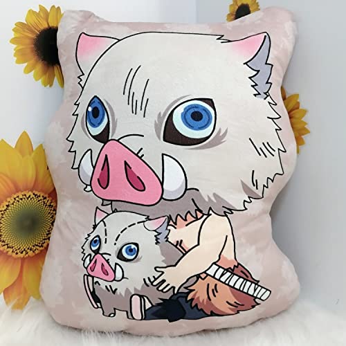 Xixisa 16 Inch Anime Nezuko Inosuke Zenitsu Plush Throw Pillow Anime Plushies Cartoon Decoration Pillows Fans Gift Cosplay 40Cm #TOP5