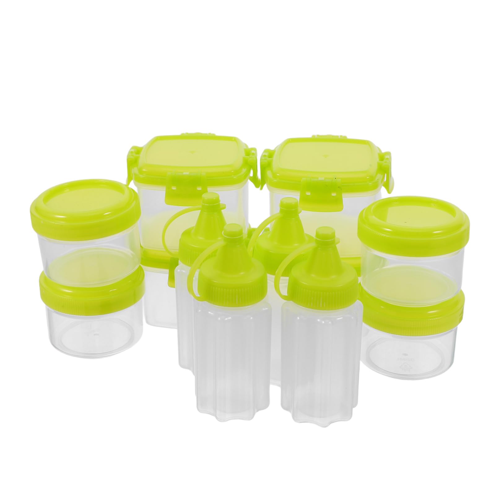 Cabilock 12PCS Mini Condiment Squeeze Bottles Portable Refillable Jars for Salad Dressing Sauces Spices Airtight Containers for Outdoor Cooking Camping Bbq Lightweight
