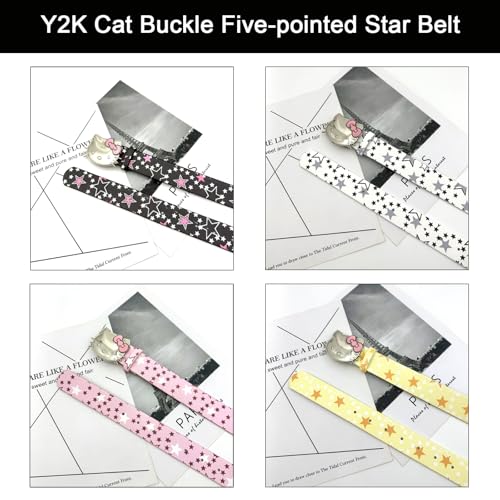 1 PCS Y2K Women's Pink Bow Buckle Star Belt Decoration with Denim Skirt 103 * 3.2 cm/40.5 * 1.3 in2