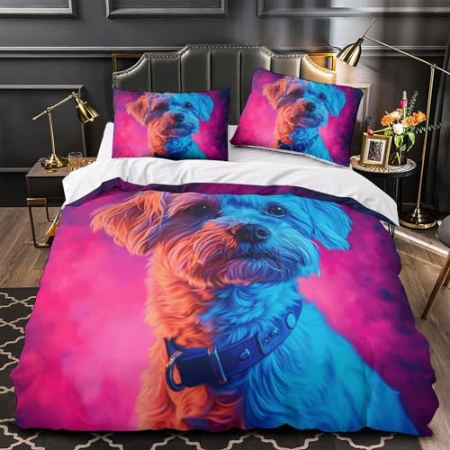 Linge de lit Yorkshire Terrier 3D King en microfibre premium
