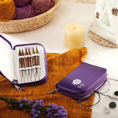 KnitPro Symfonie Chunky Interchangeable Circular Needle Set 5" (13cm), Purple - Image 3