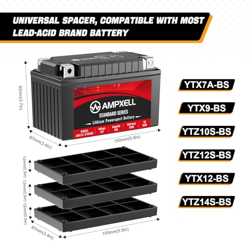 Image of YTZ14S Lithium Motorcycle Battery, 12V 6Ah 360 CCA 2.4 lbs Lightweight, Powersports Replacement for ATV UTV Scooter Generator