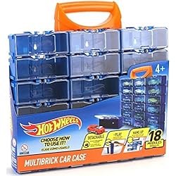 Maletin Hot Wheels Carrefour Hot Wheels Maletín para coche Multibrick que almacena hasta 18 coches, se conecta con pistas que toco y construyo, multicolor (HWCC8B) - Incluye un asa de transporte
