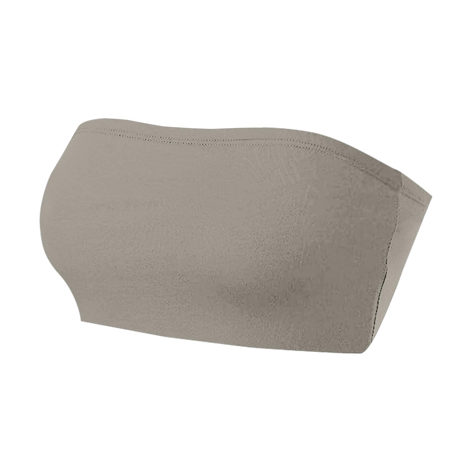 NetSetUK Womens Strapless Bandeau Boob Tube Solid Seamless Vest Inner Bra Support Causal Stretchy Sleeveless Crop Tops for Ladies Summer Beach Wear