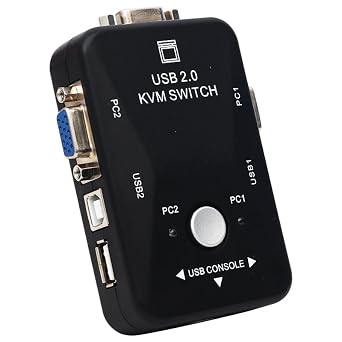 2 port usb kvm switch, 2 kasa 1 monitör switch, 2 Bilgisayarı Tek Elden Yönetin,