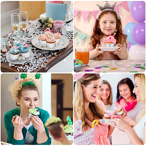 Image of 300 Pack Cupcake Cups Disposable Foil Muffin Liners, Silver