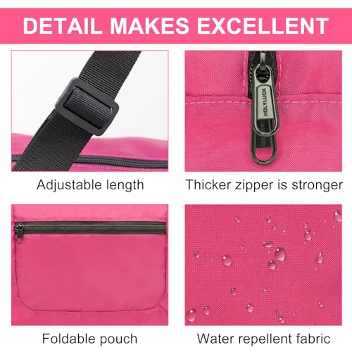 Image of HOLYLUCK Foldable Travel Duffel Bag For Women & Men Luggage Great for Gym - pink