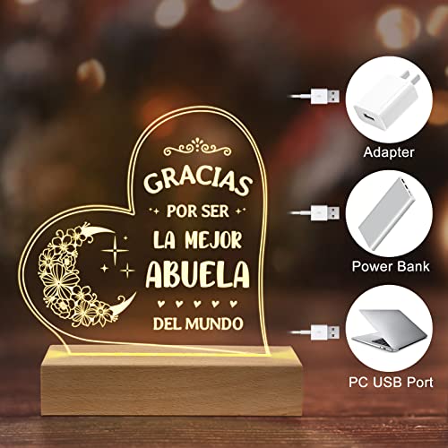 Lámpara de mesa nocturna con luz LED y base de madera miniatura 4