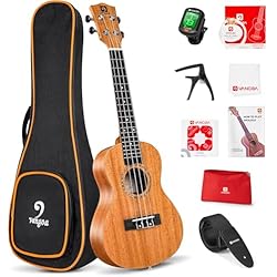 Vangoa Ukelele 23'' Adult Beginner Concert Ukulele Mahogany with Complete Kit Hawaiian Ukulele Acoustic Professional Ukelele for Kids Adults Beginners