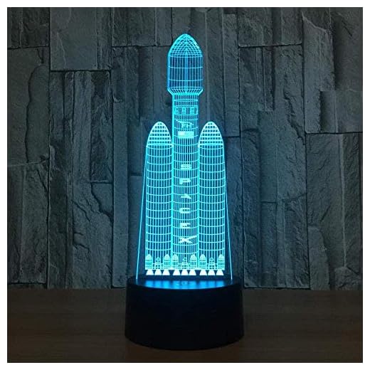 3D Illusionslampe LED Nachtlicht Rymdfärja 7 Farben X Visuell Touch Lampe USB-laddare Bästa Geburtstagsgeschenke för barn