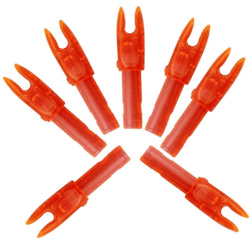 UP100 50 pcs Transparent Red/Orange/Green/Blue Archery Nock Arrow Shaft G Nocks Small Groove .088