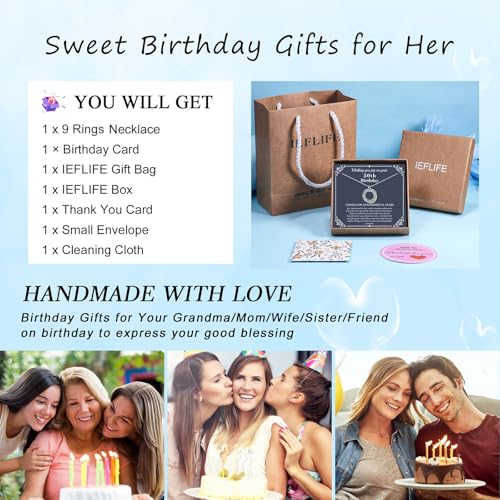 Image of IEFLIFE Birthday Gifts for Women, Sterling Silver Chain Birthday Necklaces, 40th 50th 60th 70th 80th 90th Birthday Necklace, 40 50 60 70 80 90 Years Old Birthday Gifts, 4 5 6 7 8 9 Decade Birthday Jewelry for Women