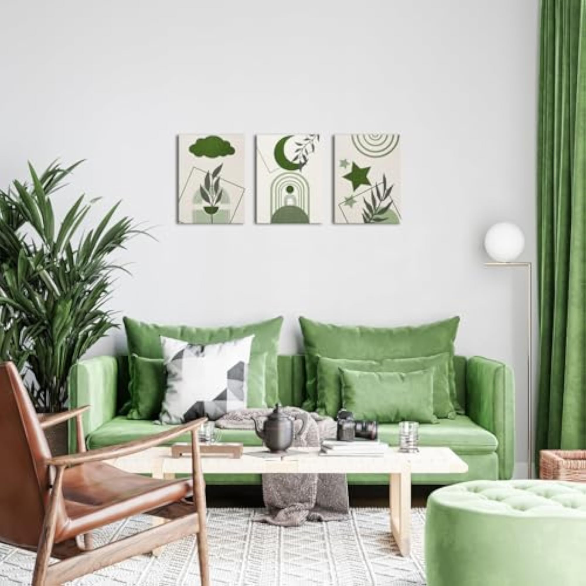 3 Pieces Boho Wall Art Canvas Prints, Minimalist Decor