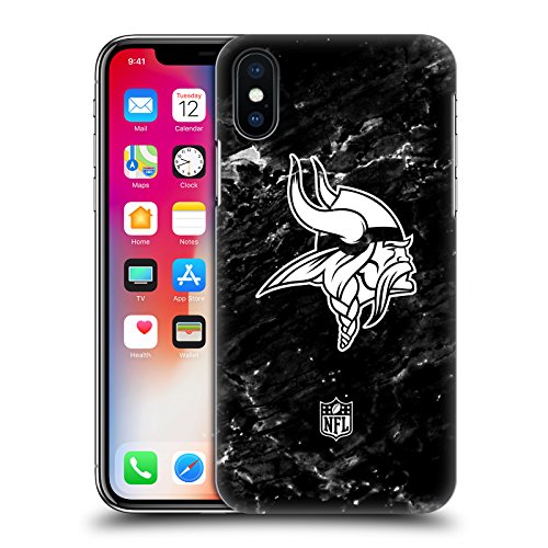 Image of Head Case Designs Officially Licensed NFL Marble Minnesota Vikings Artwork Hard Back Case Compatible With Apple iPhone X/iPhone XS