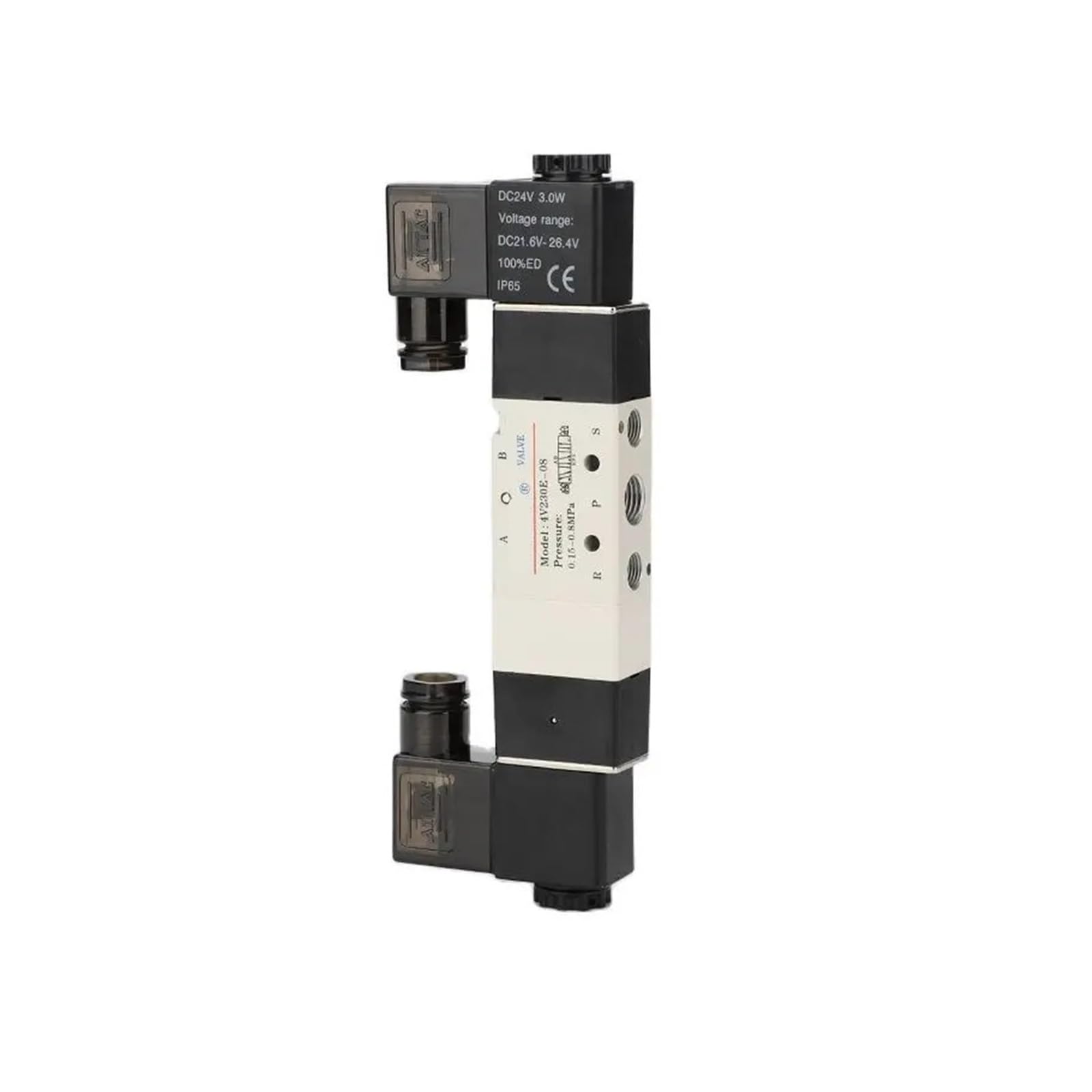 NACODLUL Passenger double coil solenoid valve 4V220-08B 4V230C-08 middle seal-E-P two-position five-way reversing valve(4V230E-08 DC24V)