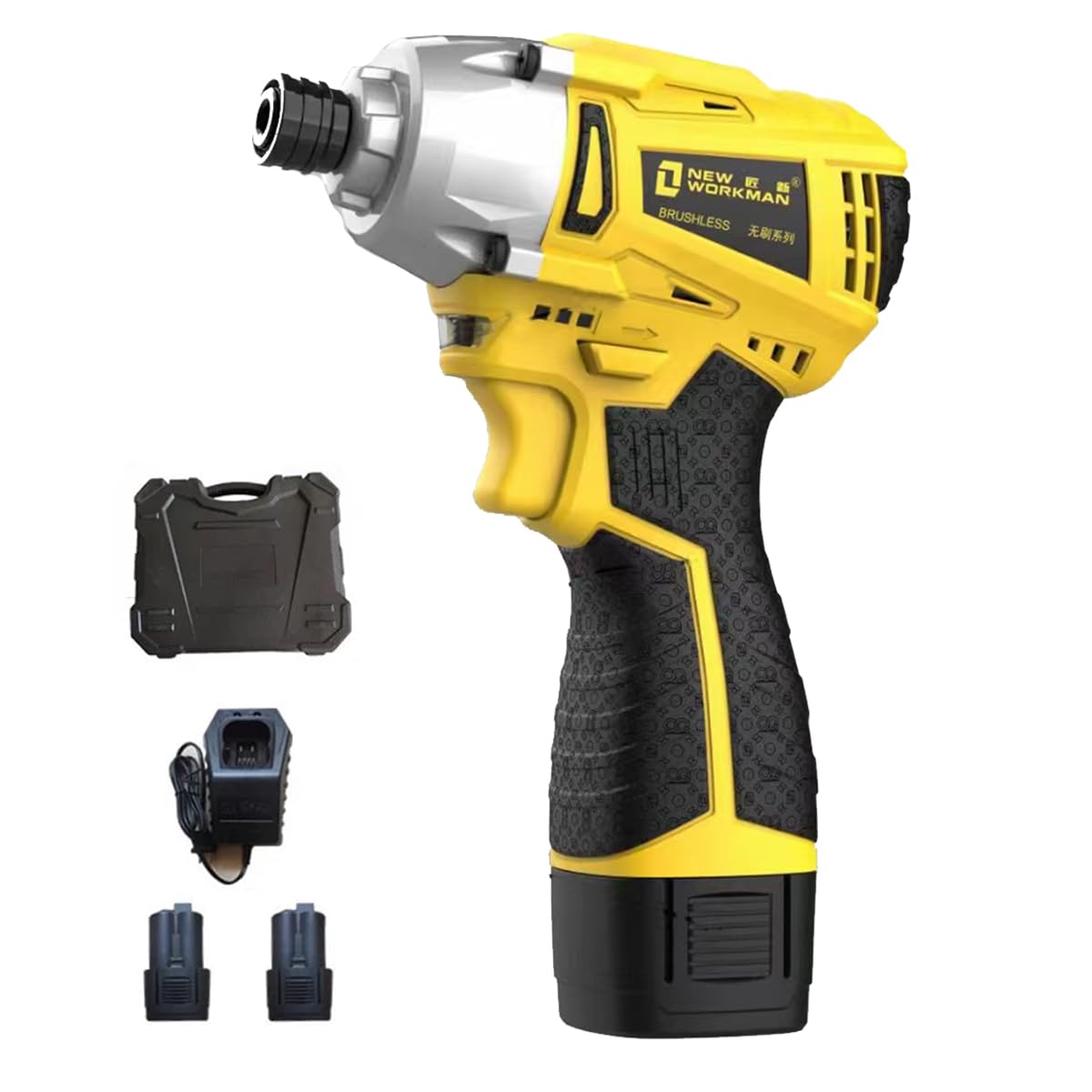 ECVV 16V Brushless Cordless Screwdriver Kit, 120Nm Max Torque, 0-3000 RPM & 4000 BPM, 2×2.0Ah Li-ion Batteries with Fast Charger, Electric Impact Driver Power Tool Combo Kit