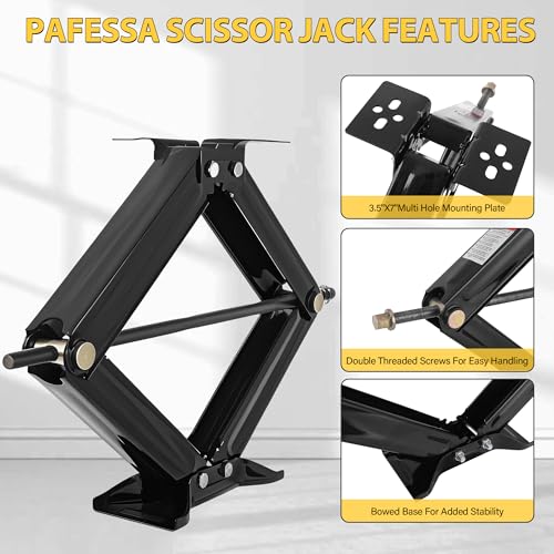 Image of RV Scissor Jack Stabilizer 6500lb Heavy Duty 24 inch RV Trailer Stabilizer Leveling Scissor Jack for Trailer Camper with Crank Handle - 1Pack