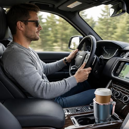 Image of STHIRA 1 Pack Smart Car Heater and Cooler Cup Car Hot and Cold Cup Holder with Fast Heating and Cooling for Travel and Daily Use
