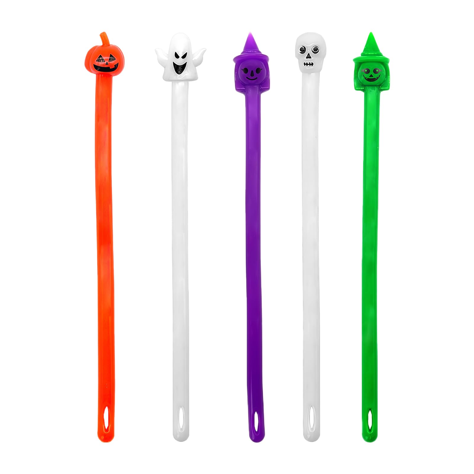 DVOFU 5Pieces Halloween Stretchy Strings Toy Colorful Ghost Pumpkin Witch Skull Toys Elastic Treat Bags Gifts for Kids Party Halloween Decorations