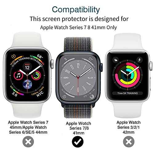 Image of LK 6 Pack for Apple Watch 41mm / 40mm Screen Protector (Series 8 & 7 & 6) [Upgrade Flexible Film] Self-Healing, Ultra-thin Screen protector for Apple Watch 41mm, Touch Sensitive, Bubble Free