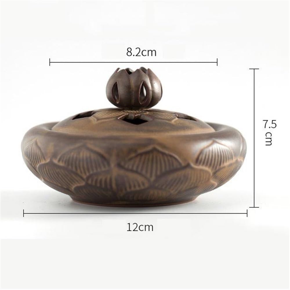 Bruciatore di incenso creativo in ceramica, piccolo, for uso domestico, porta a forma loto, ornamenti decorativi