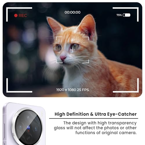 Image of FIRST MART Silver Camera Ring Guard Protector for Vivo X200T | Tempered Glass with Metal Alloy Rings, HD Clear, Scratch Resistant, Case-Friendly | Pack of 1