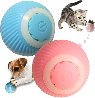 Bolinha Interativa Inteligente Pet Elétrica Recarregável USB para Gatos e Cães | Brinquedo com LED Silencioso, Movimento Automático 360° Antiestresse | Silicone Seguro e Resistente Cores Sortidas - Produto 5 mais recomendado com 4.3 estrelas