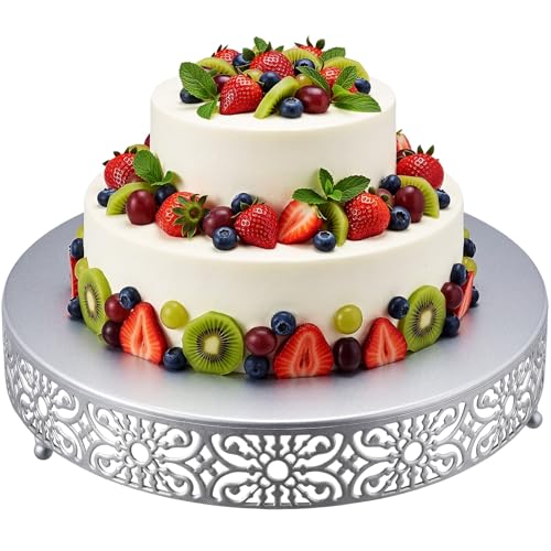 Wenqik 16 Inch Cake Stand, Metal Round Cake Stands Set