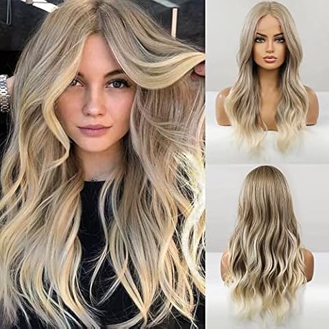 Lace Front Perücke Ombre Ash Blonde Lange Wellige Perücke Cover