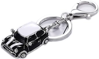 Cute Mini Style Car Keychain Gift Rhinestone detail Cooper key ring Novelty Black