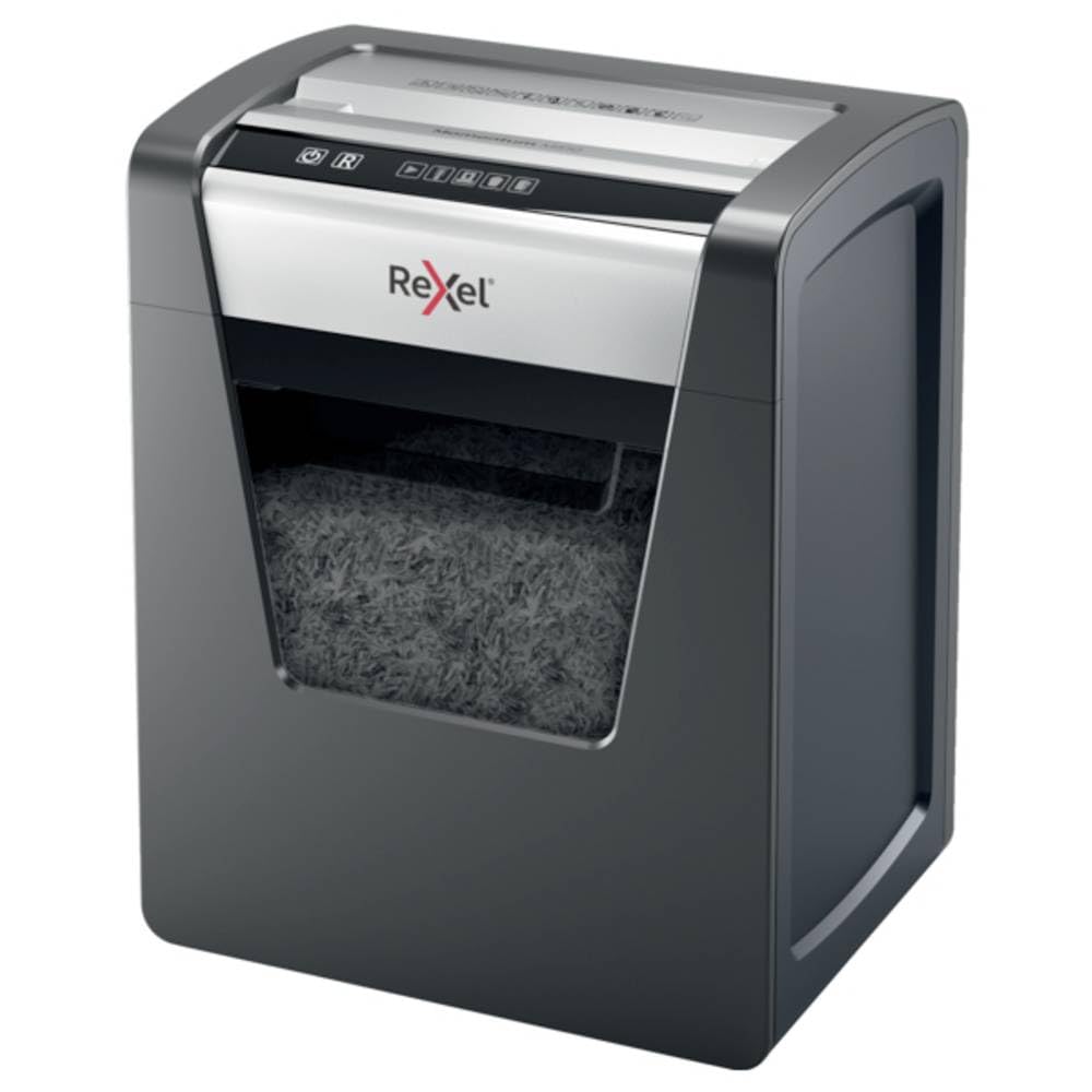 REXEL Momentum M510, Distruggidocumenti Manuale, 11-10 Fogli A4 (70-80 gr/mq), Taglio Micro, Livello di sicurezza P-5, per Uso Personale/Piccoli Uffici, Capacità 23 Litri, 2104575EU