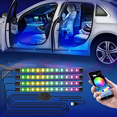 Lacasa Interior Car Lights, USB Powered LED Car Lights Interior, Lively Music Sync Mode, Bright RGB Colors, No Falling Off Strong Adhesive, Direct Button Controller or App Control