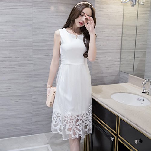 Robe de fleurs brodées d'été GUO au raffinement exceptionnel - 4