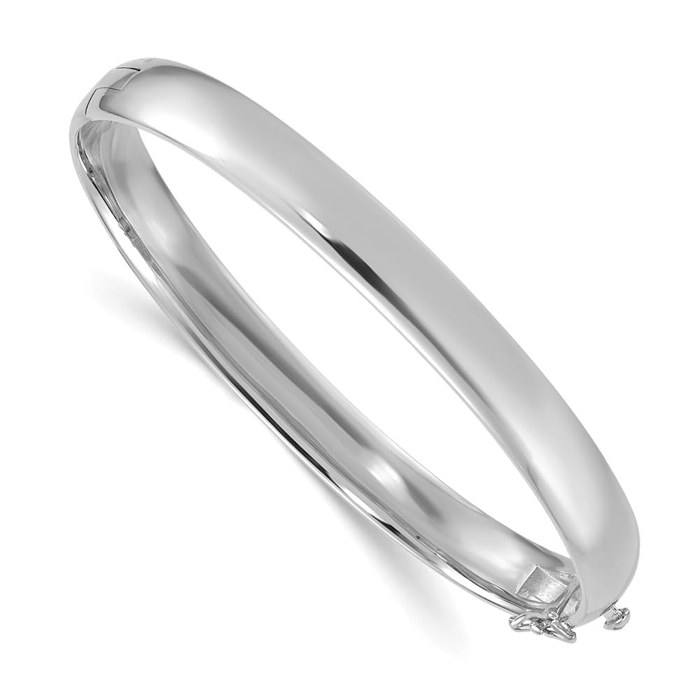 14k Gold 7 8mm Solid Hinged Bangle Bracelet