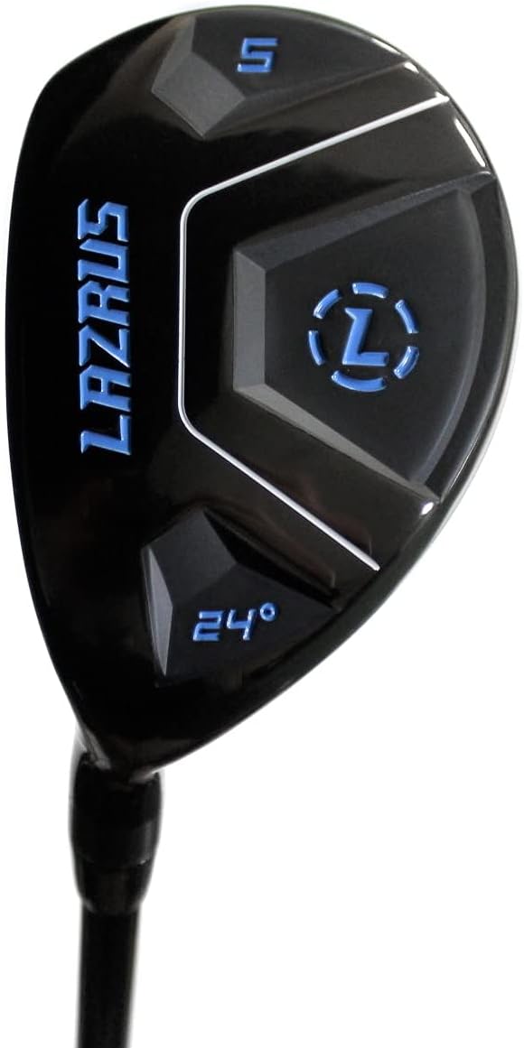 lazrus golf premium hybrid golf clubs for men - 2,3,4,5,6,7,8,9,pw right hand & left hand single club, graphite shafts, regular flex black left hand left hand, #5, black single