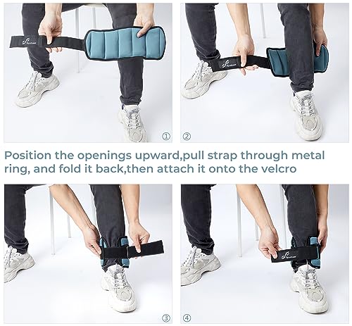 Image of Sportneer Adjustable Ankle Weights for Women and Men 7 lbs /Pair Adjustable Leg Weights with Secure Straps, Strength Training Weighted for Yoga, Walking, Running, Aerobics, Gym, Physical Therapy