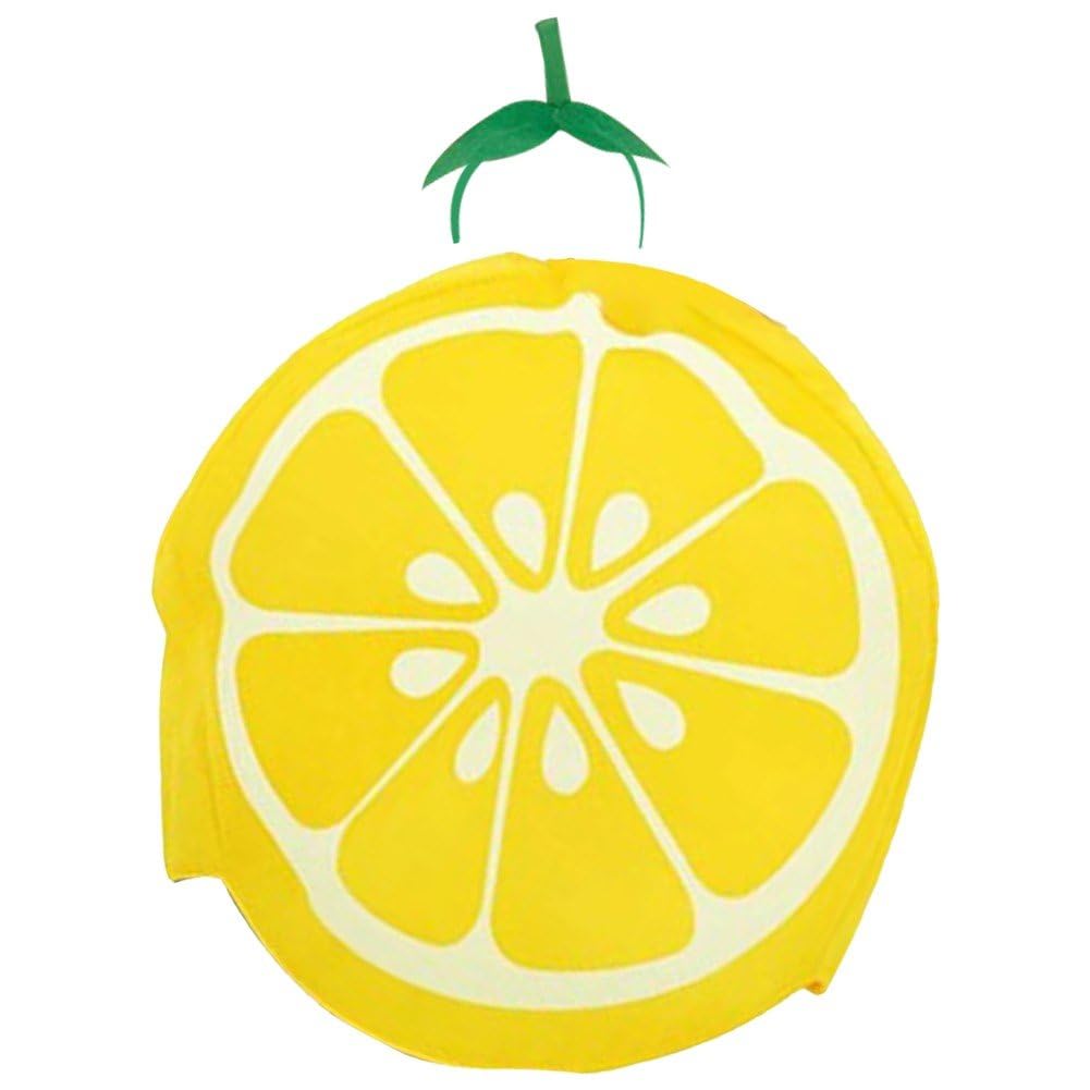Uzztfa Yellow Lemon Costume For Kids, Halloween Cosplay Fruit Costume Carnival Themed Party Dress Up Costume Funny Food Cosplay Costume With Headband