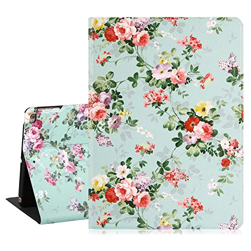 Hepix Floral iPad 9.7 Case iPad 6th Generation Case Flowers Pink Roses Girly iPad Air 2 Case Leather Slim Lightweight Protective iPad Air Case