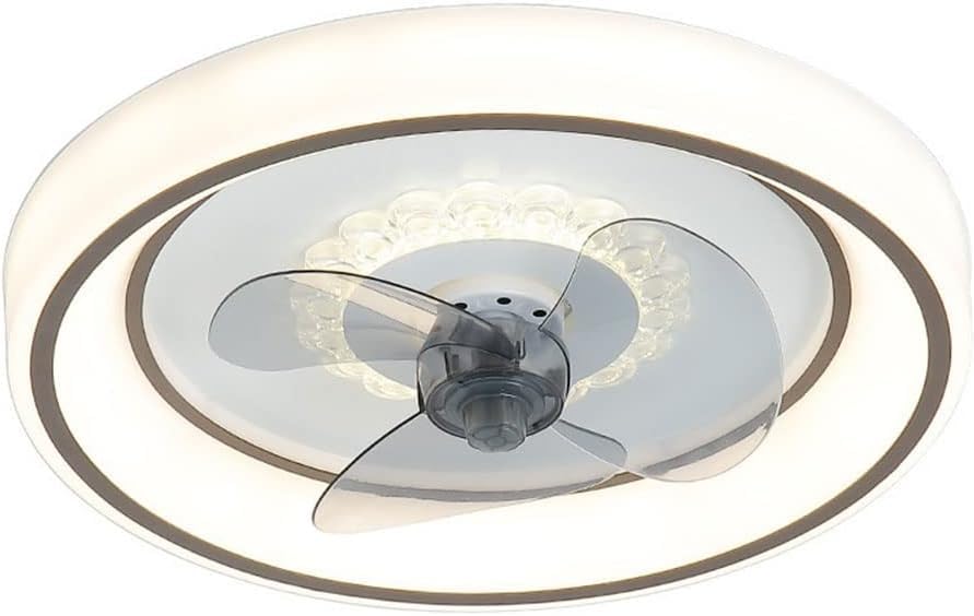 Ventilador de Techo con luz LED, silencioso, Empotrado, con Control Remoto, 3 Colores Regulables, para Dormitorio, Comedor y Cocina, 48 cm