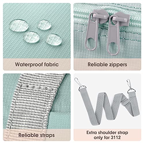 For Spirit Airlines Foldable Travel Duffel Bag Tote Carry on Luggage Sport Duffle Weekender Overnight for Women and Girls (3112 Mint Green ( with Shoulder Strap))