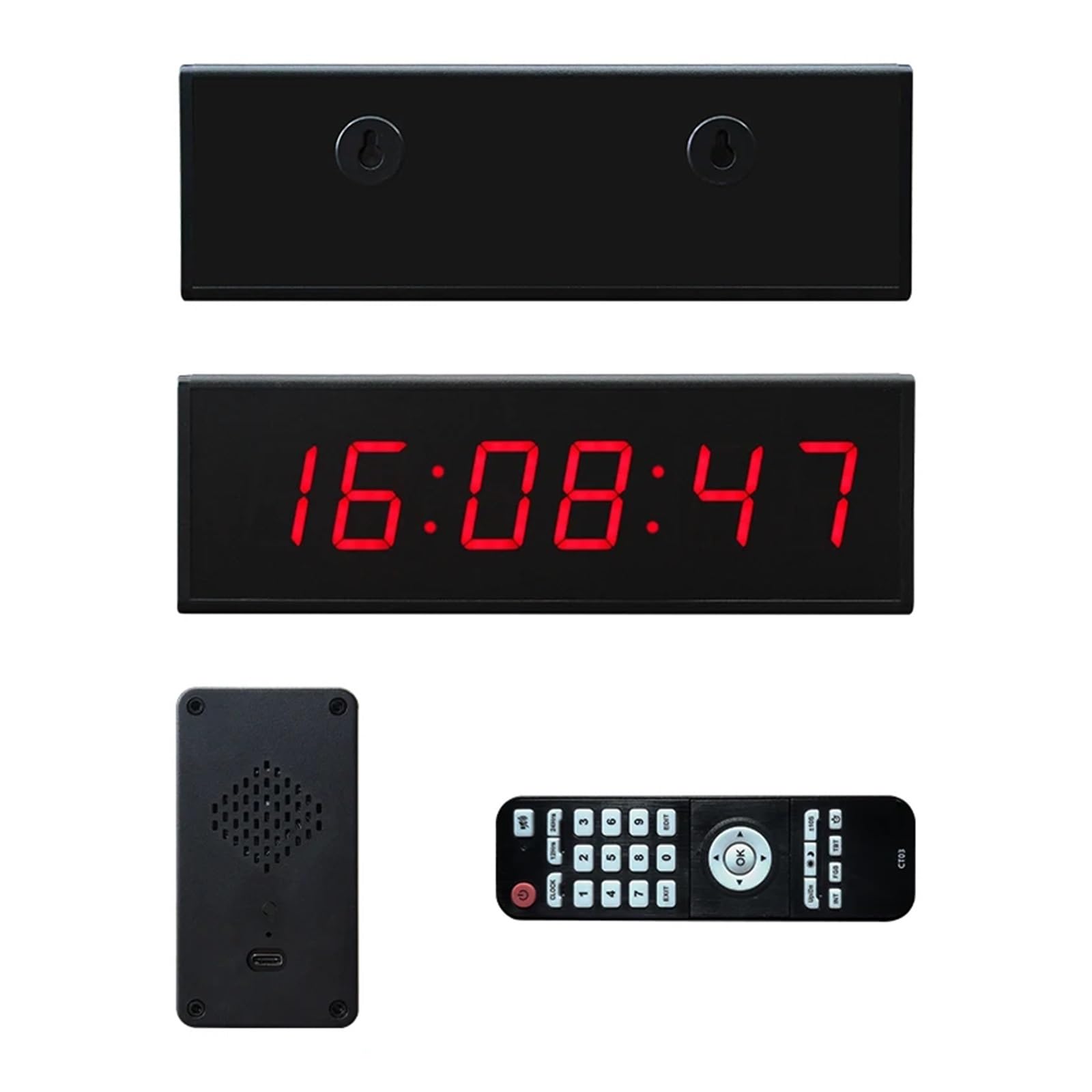 Minuteur de Gym, Horloge de Compte à rebours LED, minuterie numérique, Horloge Bureau, chronomètre d'intérieur, 12/24 Heures(Giallo)