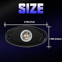 Vista 6 de SUNPIE 8 cápsulas de luces de roca de conexión rápida azul, cables de extensión de 4M para cada luz, 3 chips de alta potencia, almohadillas